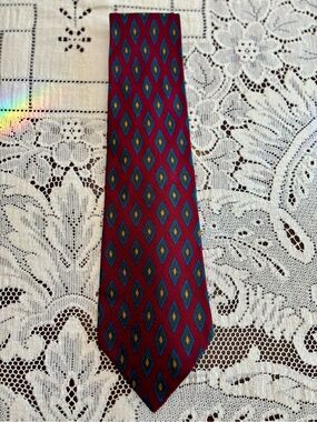 Vintage Polo by Ralph Lauren Burgundy Tie with Diamond Pattern